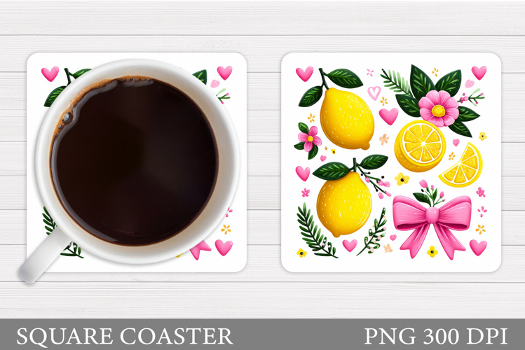 Lemons Coaster Design. Lemons Sublimation