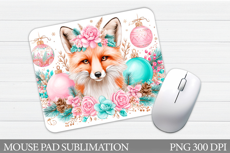 Christmas Fox Mouse Pad. Christmas Mouse Pad Sublimation
