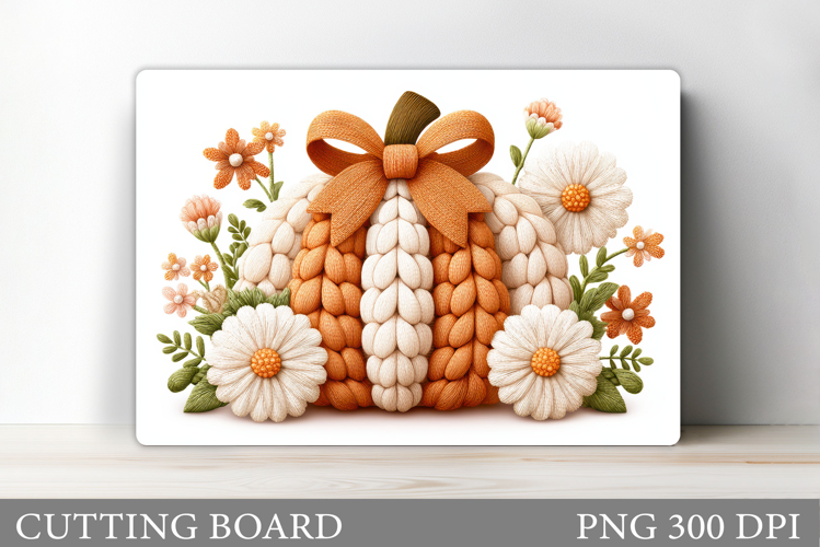 Crochet Pumpkin Cutting Board. Pumpkin Sublimation