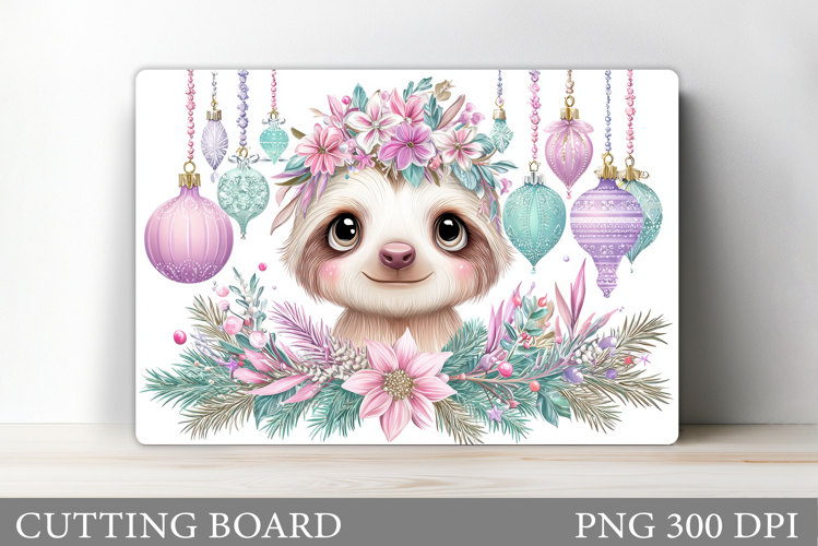 Christmas Sloth Cutting Board. Christmas Cutting Board