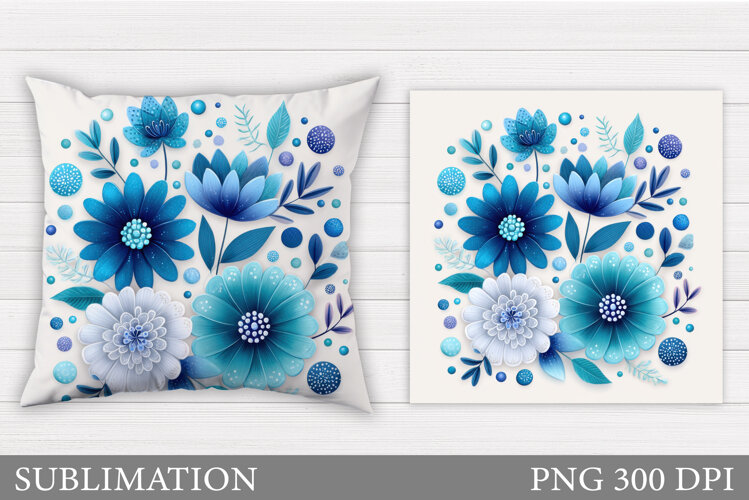 Flowers Pillow Design. Floral Pillow Sublimation example image 1