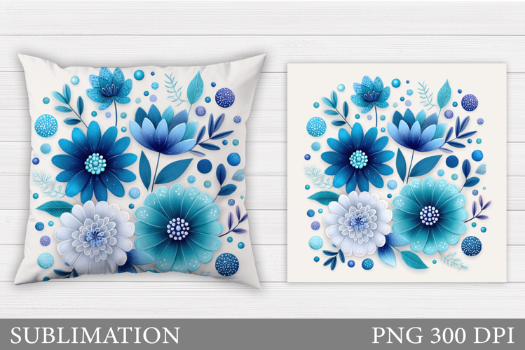 Flowers Pillow Design. Floral Pillow Sublimation