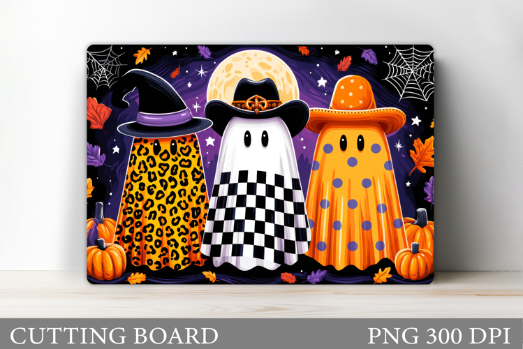 Ghost Cutting Board Sublimation. Halloween Cutting Board