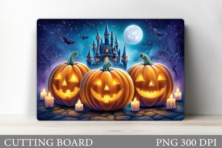 Scary Pumpkin Cutting Board. Halloween Cutting Board Design