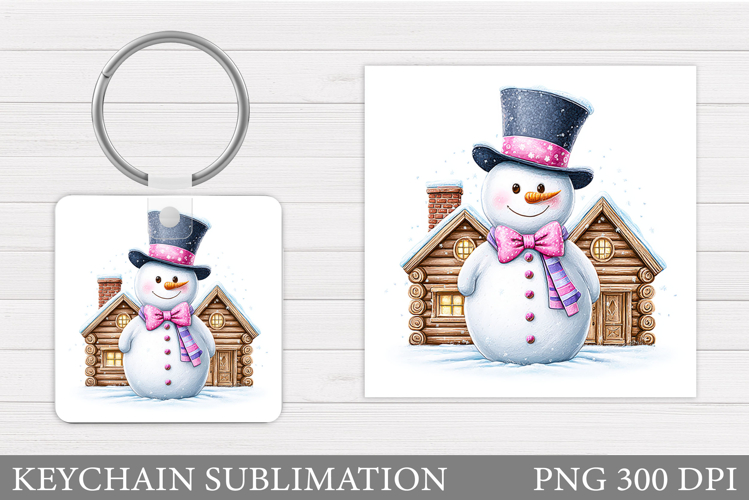 Christmas Snowman Keychain. Christmas Keychain Design