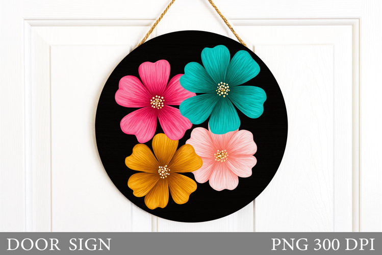 Wildflowers Door Sign. Flowers Door Sign Design