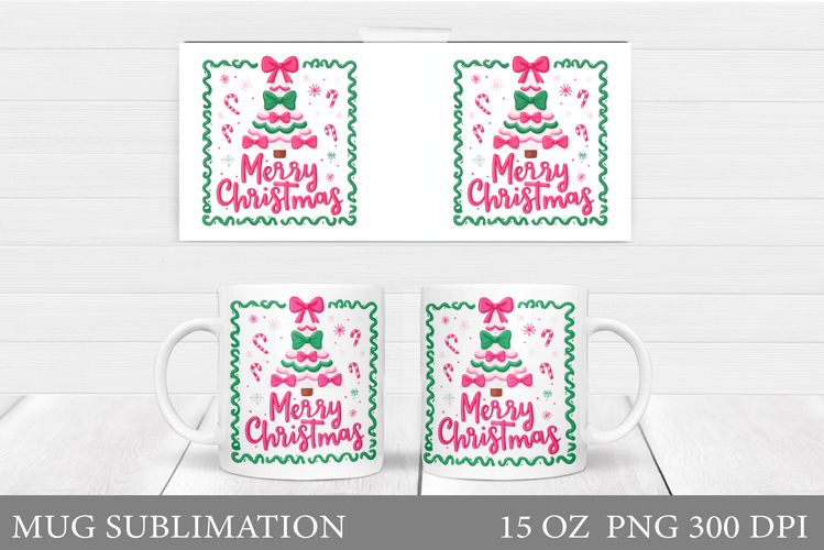 Christmas Tree Mug Design. Christmas Mug Sublimation