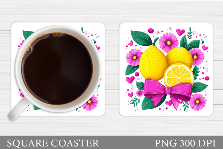 Lemons Coaster Design. Lemons Sublimation