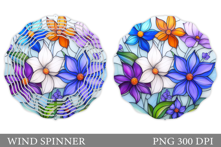 Floral Wind Spinner Sublimation. Flowers Wind Spinner Design