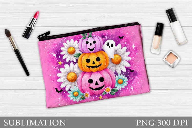 Halloween Pumpkin Cosmetics Bag. Halloween Makeup Bag Design