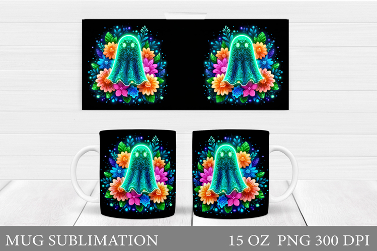 Ghost Mug Sublimation. Halloween Mug Design