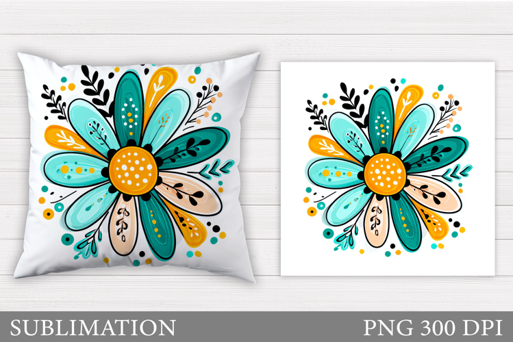Flowers Pillow Design. Floral Pillow Sublimation