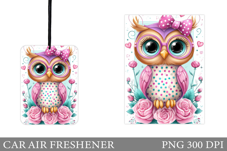 Owl Car Air Freshener Design. Cute Owl Car Air Freshener