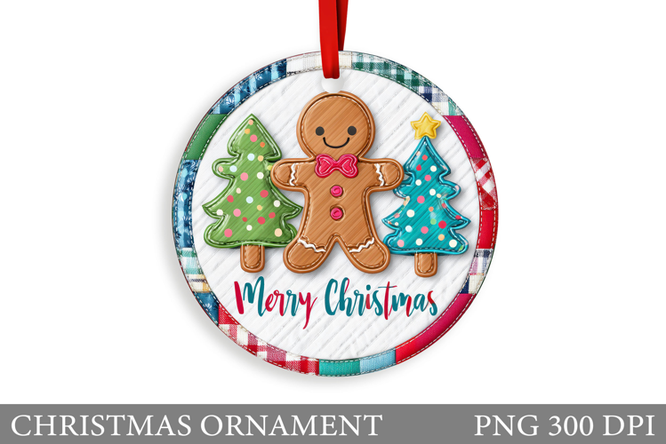 Gingerbread Christmas Ornament. Cute Raccoon Sublimation