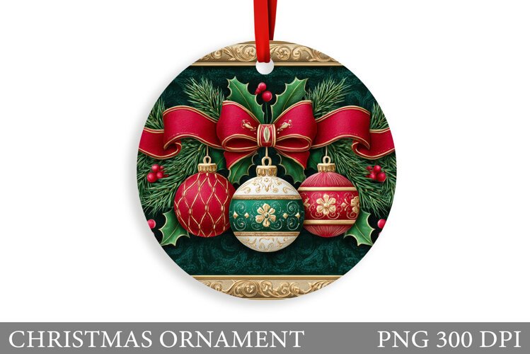 Christmas Ornament Sublimation. Merry Christmas Ornament example image 1