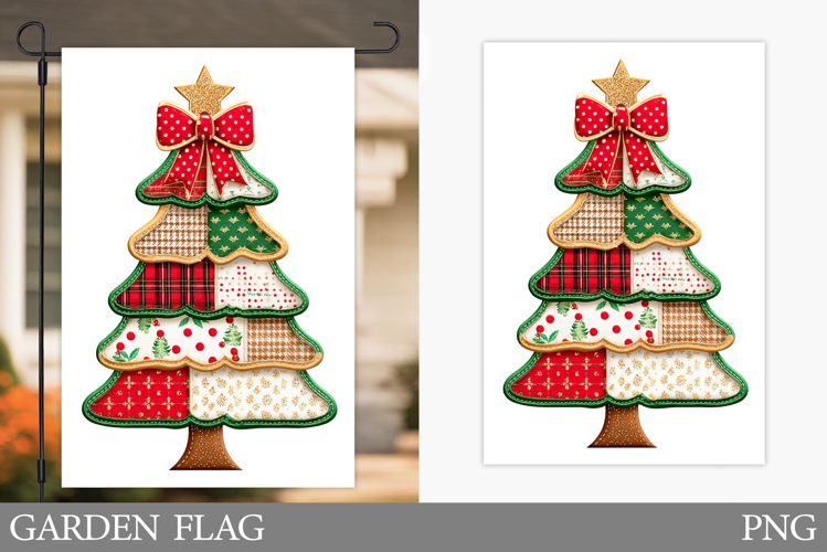 Christmas Tree Garden Flag. Christmas Garden Flag Design