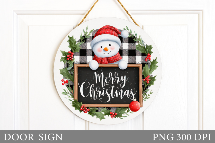 Christmas Snowman Door Sign. Christmas Door Sign Design