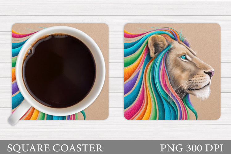 Lion Coaster Design. Lion Sublimation