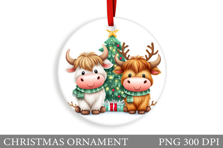 Cute Cow Christmas Ornament. Christmas Ornament Design