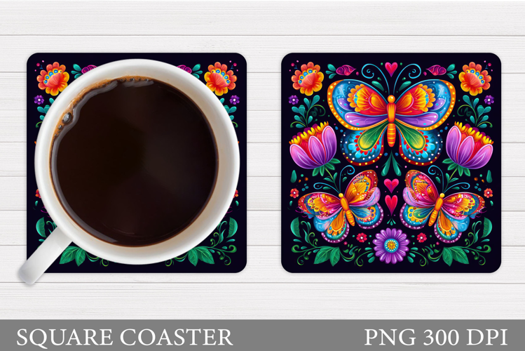 Butterflies Coaster Design. Butterflies Sublimation