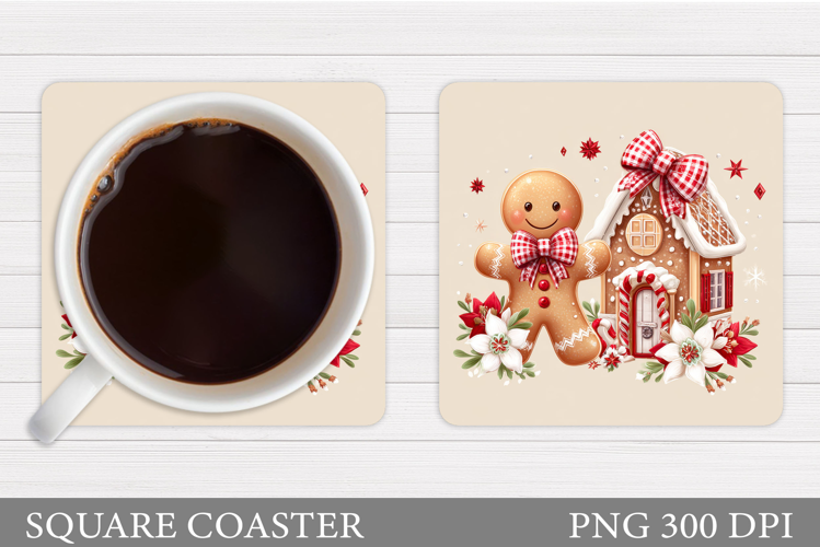 Gingerbread Coaster Design. Christmas Coaster Sublimation
