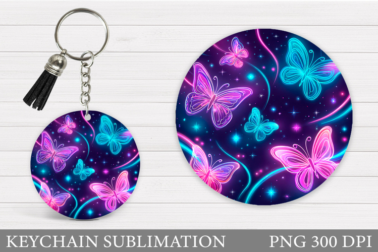 Butterflies Keychain Design. Butterflies Sublimation