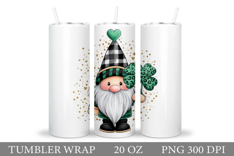 St Patrick Gnome Tumbler. St Patrick Tumbler Sublimation