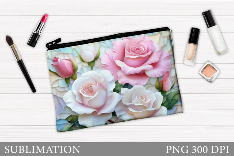 Roses Makeup Bag Design. Roses Sublimation example image 1