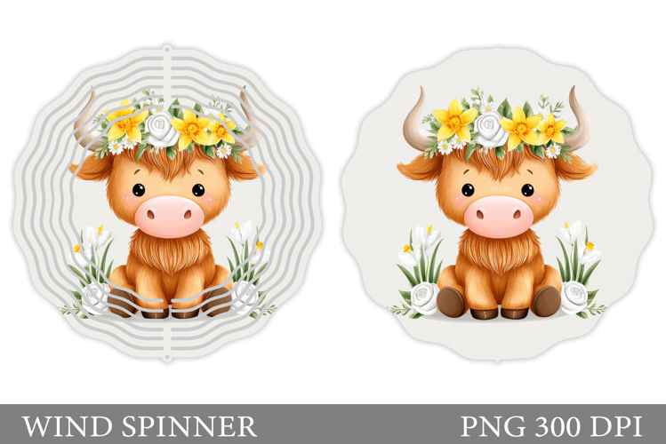 Cute Cow Wind Spinner Design. Cute Cow Sublimation