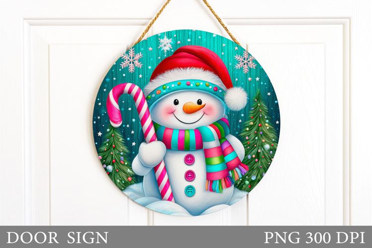 Christmas Snowman Door Sign. Christmas Door Sign Sublimation