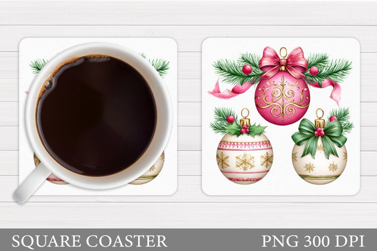 Christmas Coaster Design. Christmas Sublimation example image 1