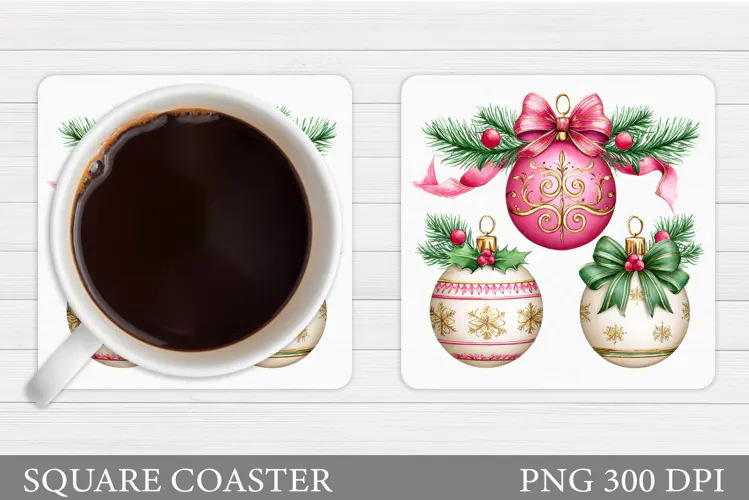 Christmas Coaster Design. Christmas Sublimation