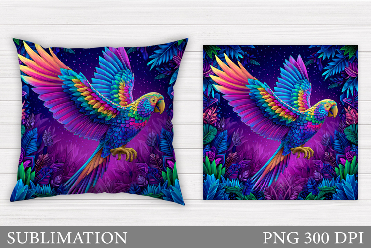 Parrot Sublimation. Parrot Pillow Sublimation example image 1