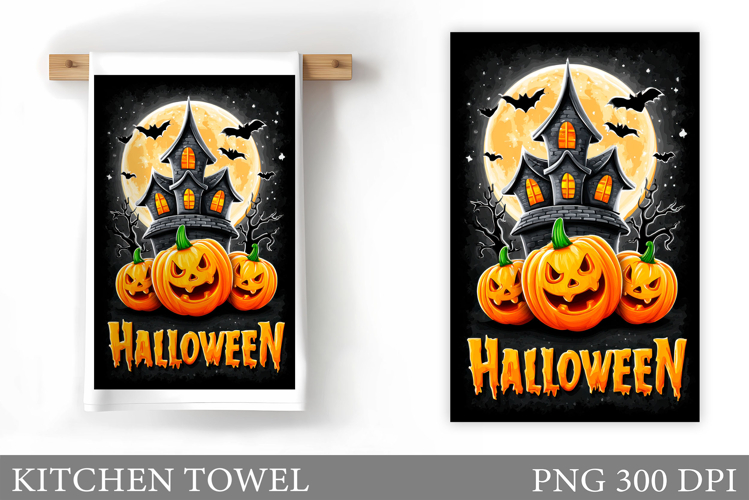 Halloween Kitchen Towel Design. Halloween Sublimation