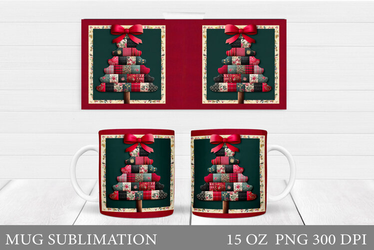 Christmas Tree Mug Design. Christmas Mug Sublimation example image 1