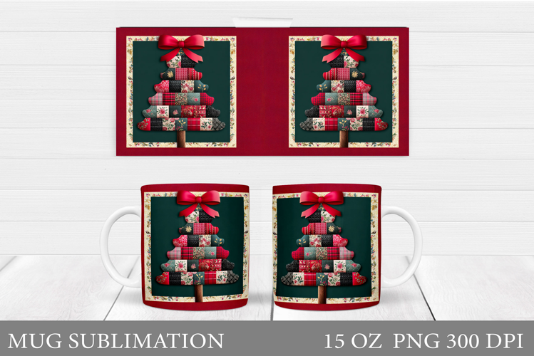 Christmas Tree Mug Design. Christmas Mug Sublimation
