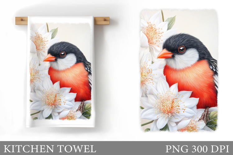Cute Bird Kitchen Towel Design. Cute Bird Sublimation