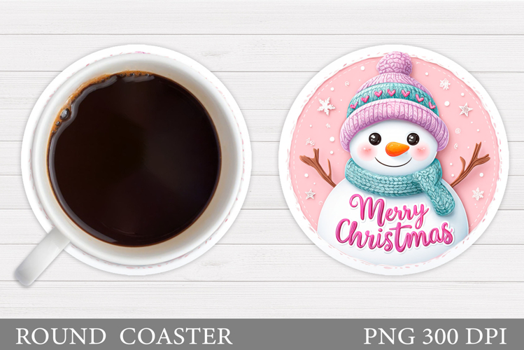 Snowman Coaster Design. Christmas Coaster Sublimation