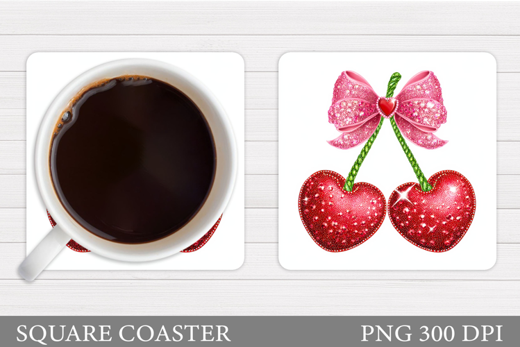 Valentines Cherry Coaster. Valentines Coaster Sublimation