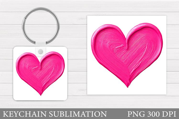 Heart Keychain Sublimation. Valentine Keychain Design