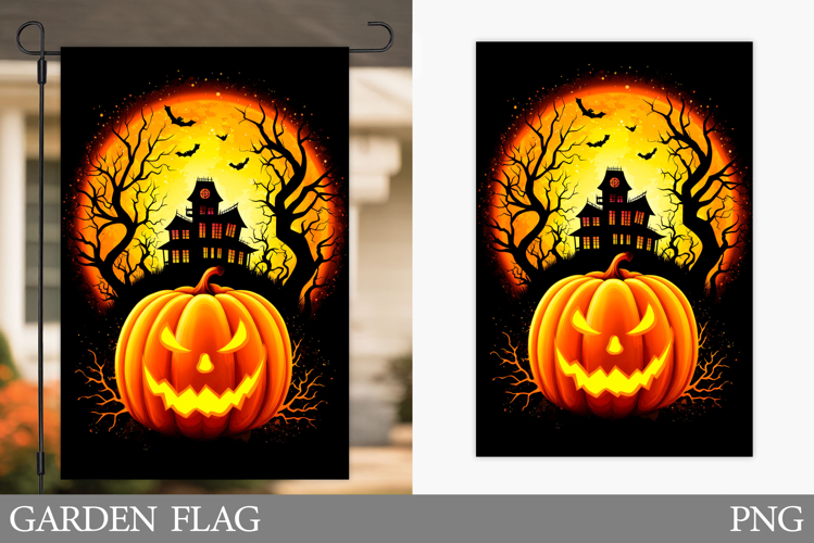 Halloween Pumpkin Garden Flag. Halloween Garden Flag Design