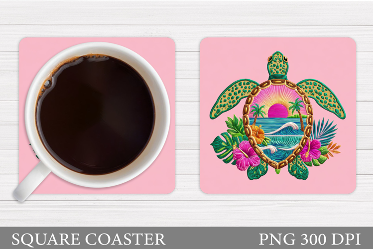 Sea Turtle Coaster Design. Turtle Coaster Sublimation