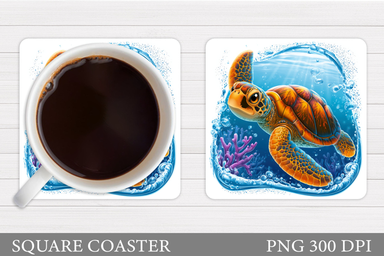 Sea Turtle Coaster Design. Turtle Sublimation