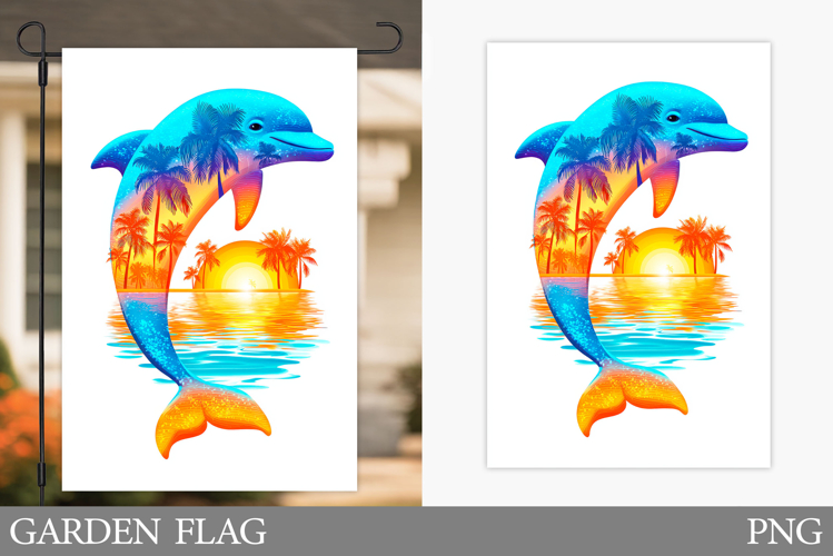 Dolphin Garden Flag Design. Dolphin Sublimation