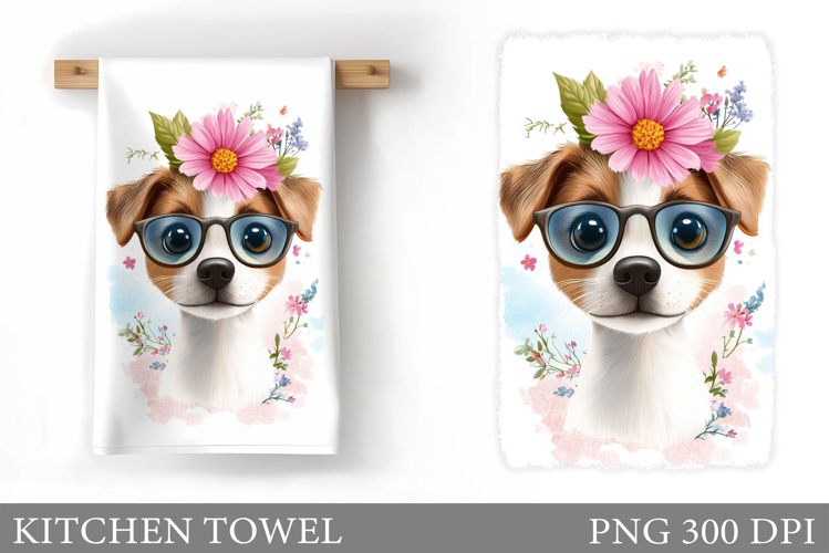 Cute Dog Kitchen Towel. Cute Dog Sublimation