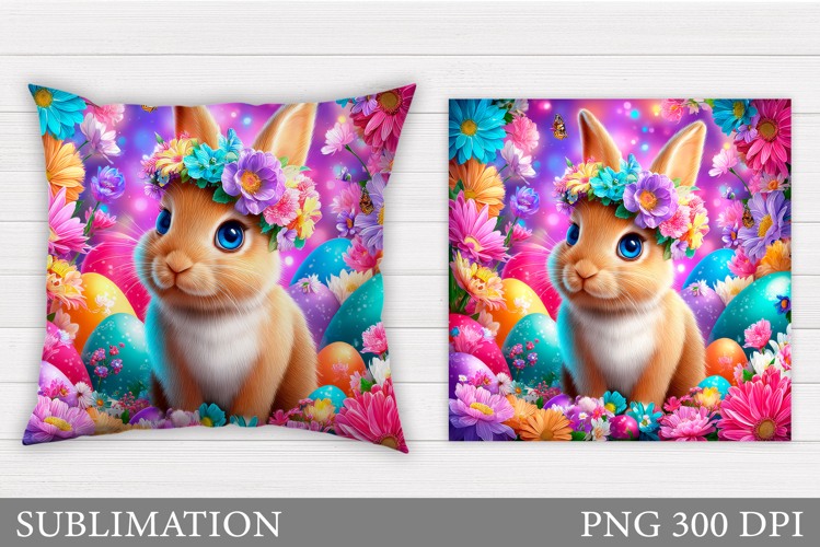 Easter Bunny Sublimation. Easter Bunny Pillow Design