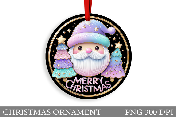 Cute Santa Claus Christmas Ornament. Santa Claus Sublimation