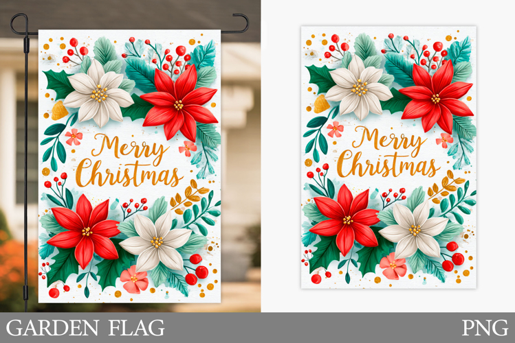 Merry Christmas Garden Flag Design. Christmas Sublimation