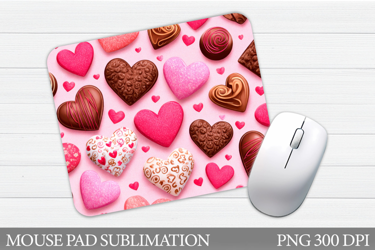 Hearts Mouse Pad Design. Valentines Mouse Pad Sublimation