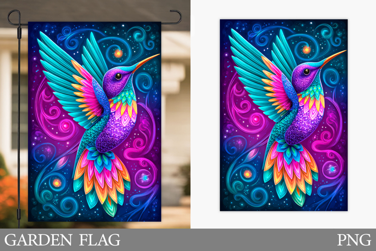 Hummingbird Garden Flag. Bird Garden Flag Sublimation